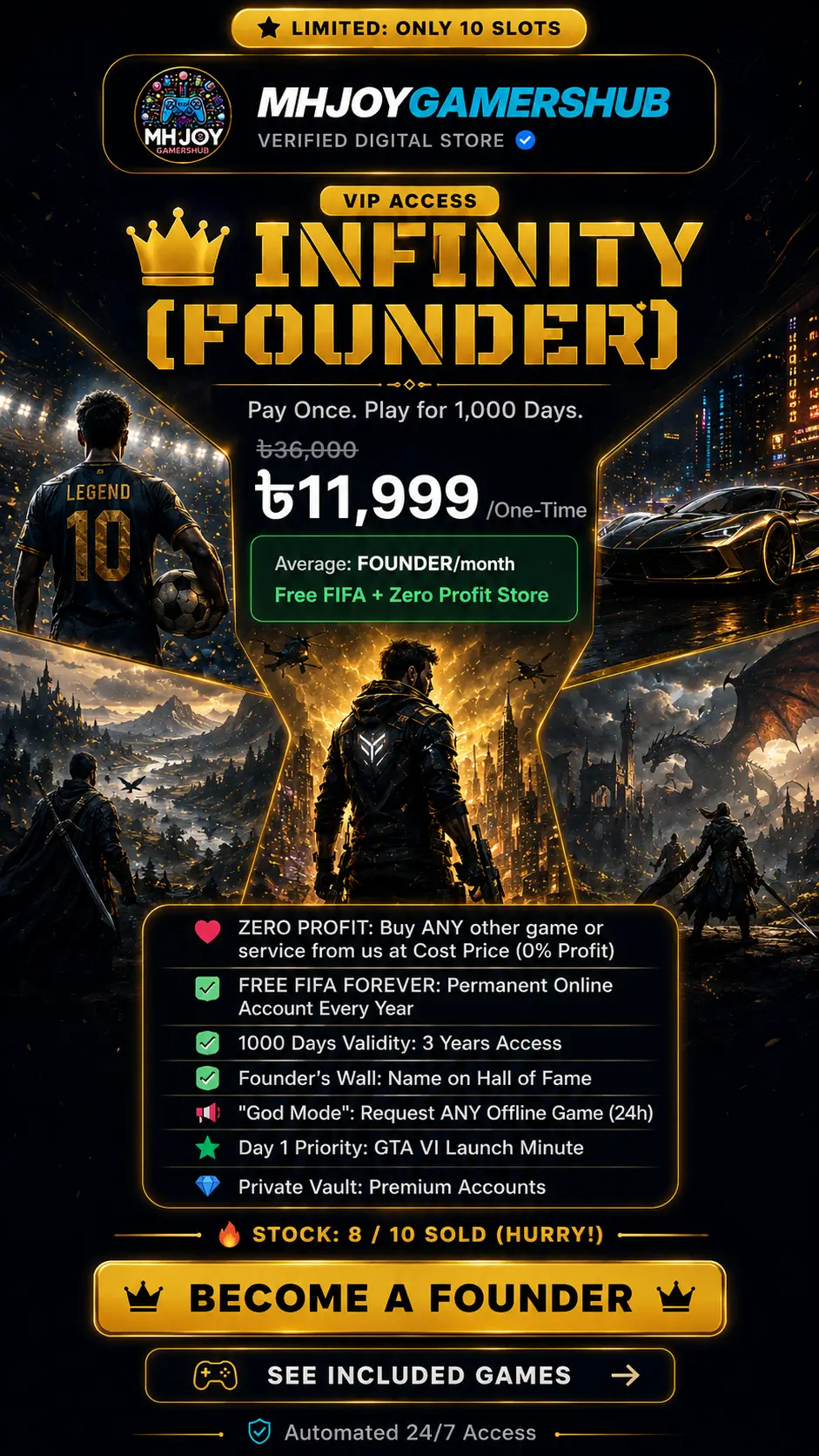 Ultimate Gamepass - Founder Pass (1,000 Days)