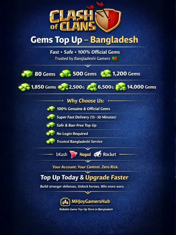 Clash Of Clans (COC) Top Up (Bangladesh)