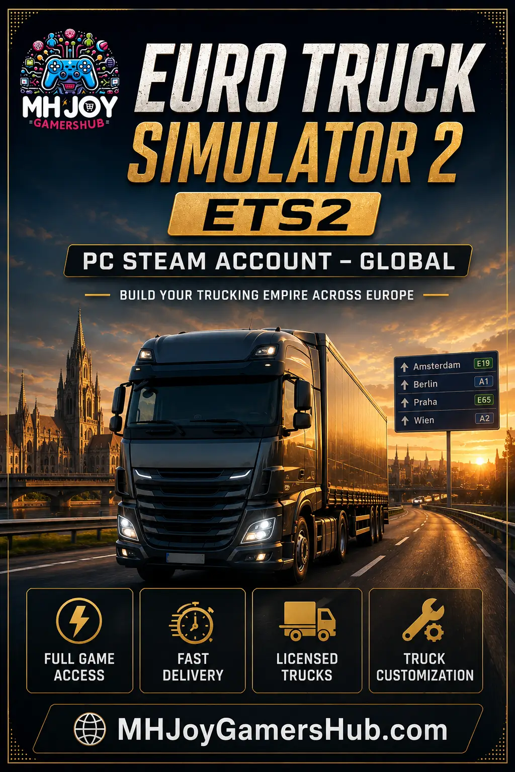 Euro Truck Simulator 2 ETS2 PC Steam Account – Global