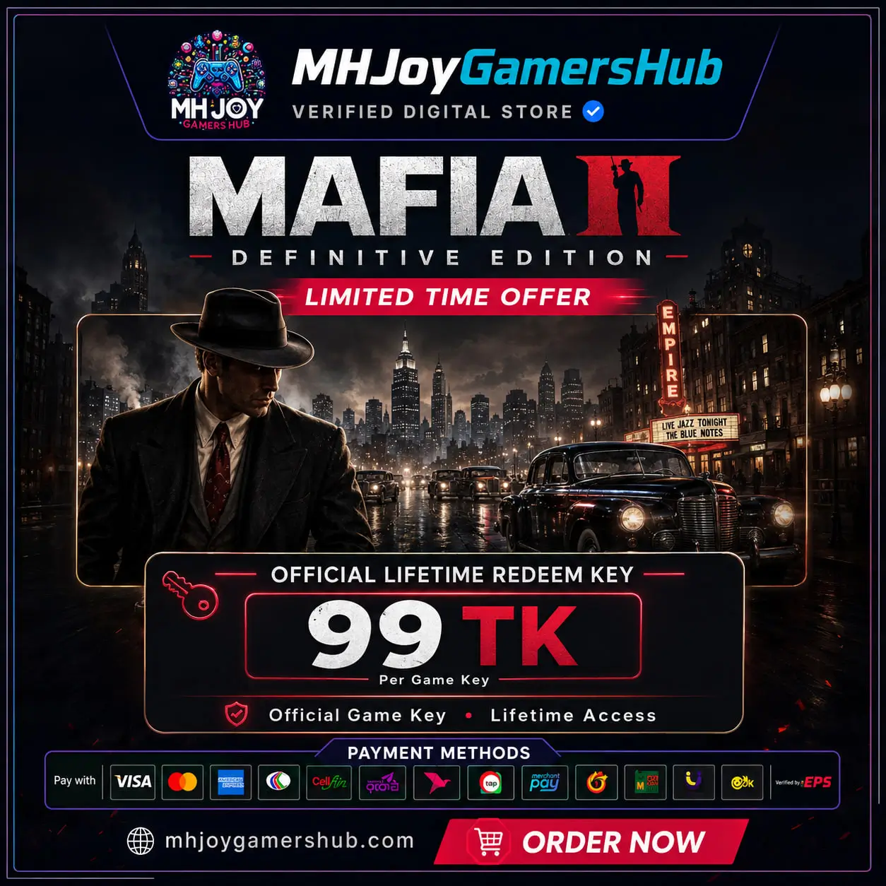 Mafia II Definitive Edition Game Key BD – 99 TK